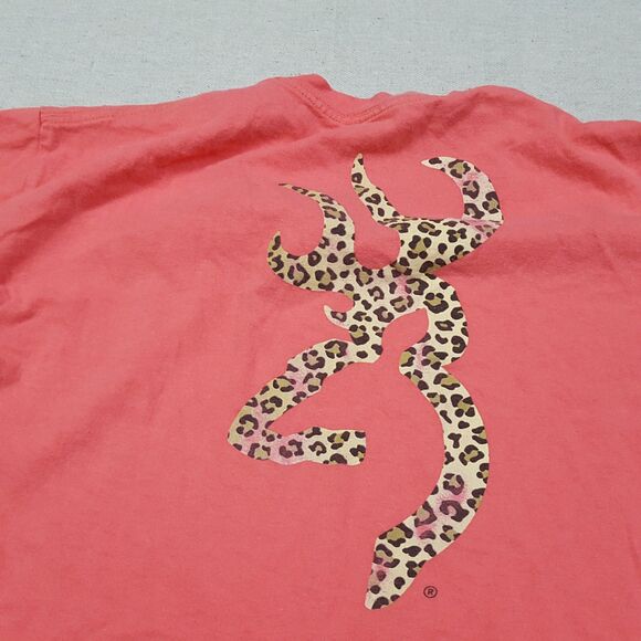 Browning Shirt Womens Medium Pink Pullover Cotton Casual Outdoor Hunting Tee - Picture 11 of 12